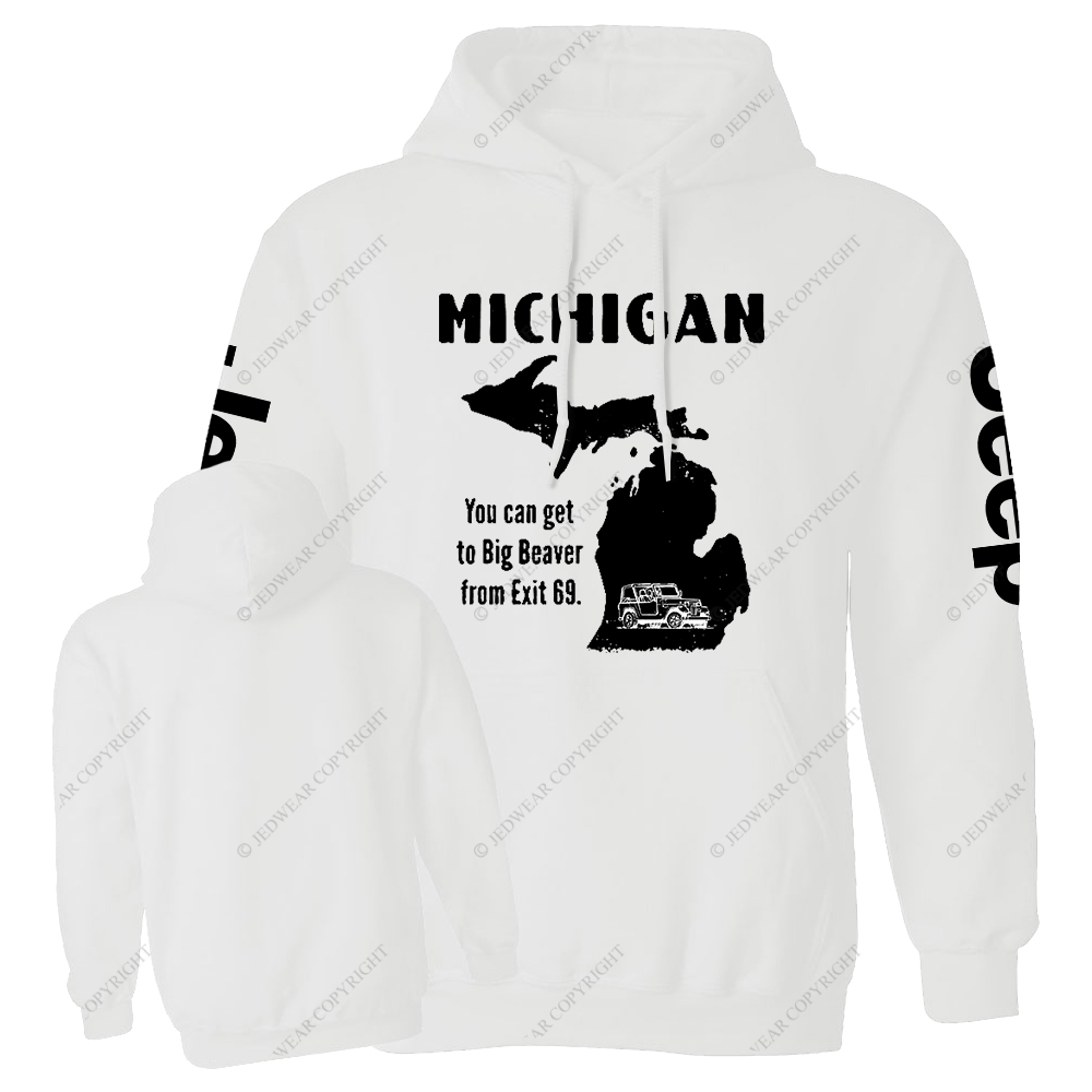 Michigan You Can Get To Big Beaver From Exit 69 Map Of America Jp Casual Hoodie