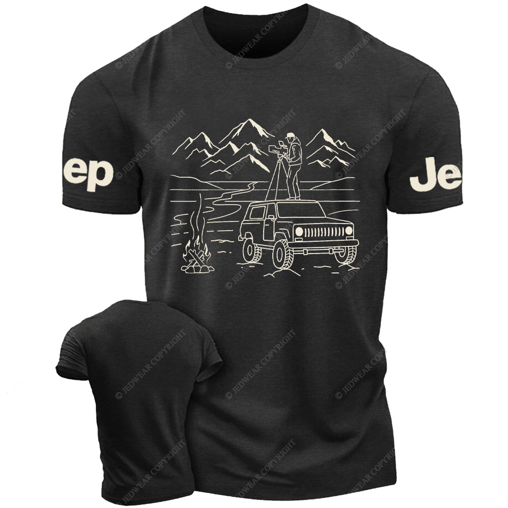 Photographer Standing On The Car Taking Pictures Jp T-Shirt