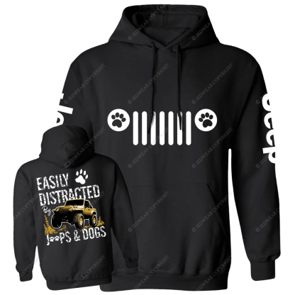 Easily Distracted By Car And Dogs Jp Casual Hoodie