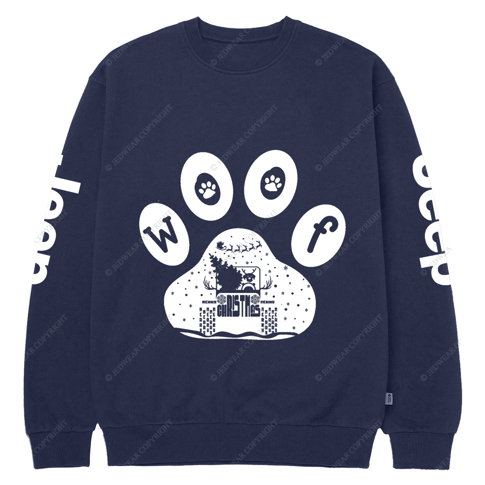 Christmas Dog Paw Reindeer Off-Road Jp Crew Neck Sweatshirt