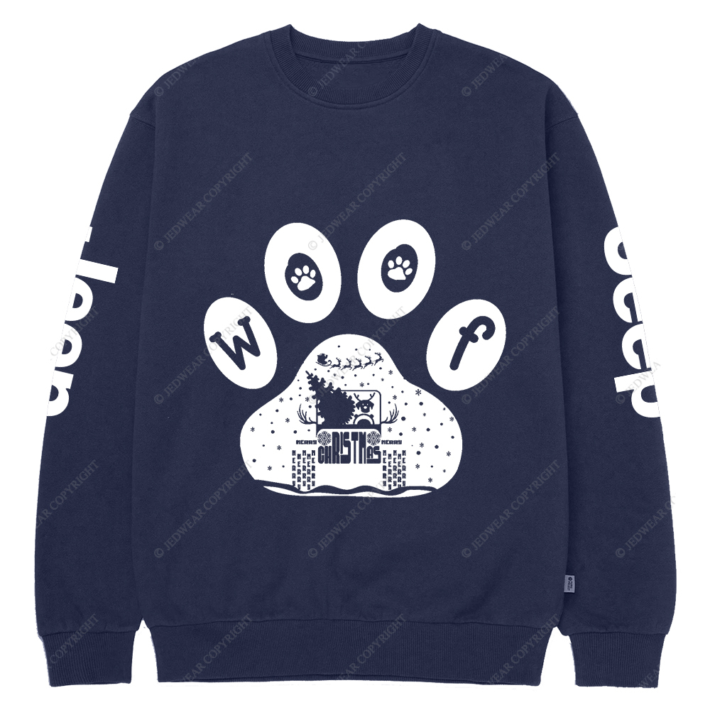 Christmas Dog Paw Reindeer Off-Road Jp Crew Neck Sweatshirt