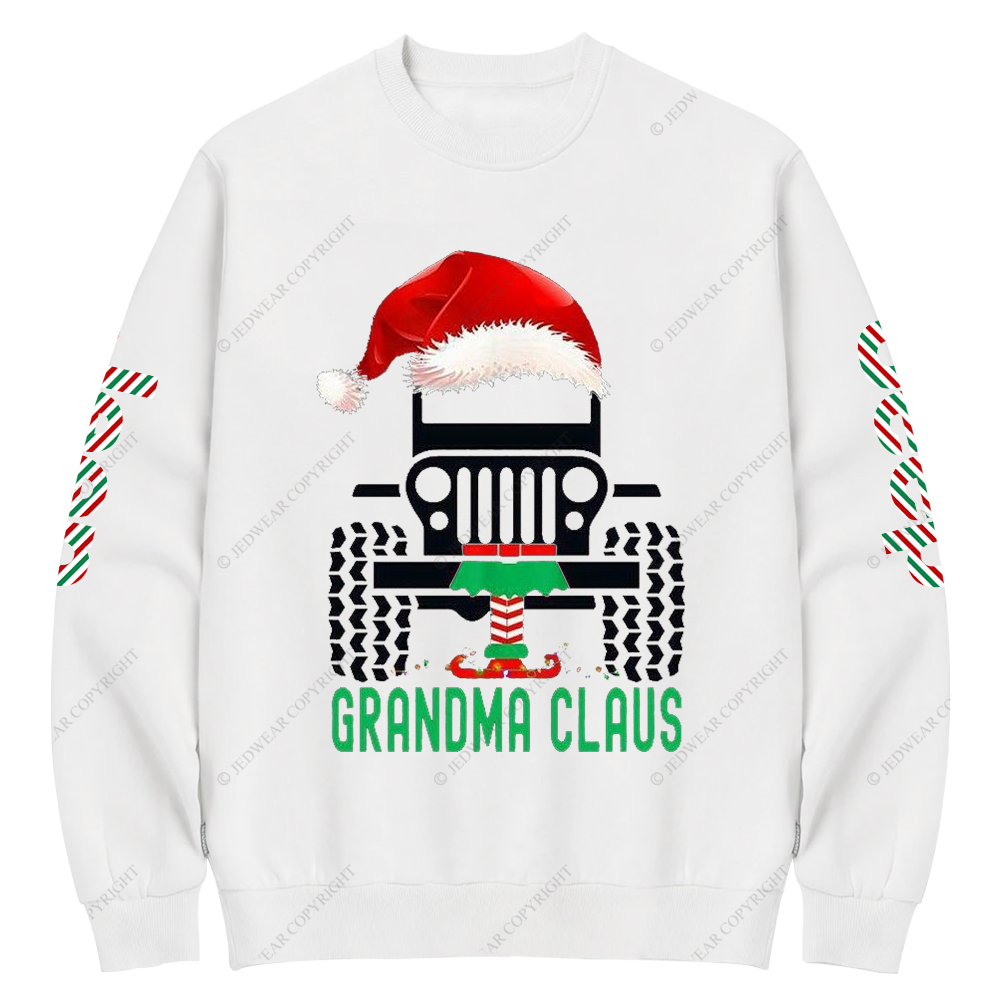 Christmas Grandma Claus Santa Hat Jp Crew Neck Sweatshirt