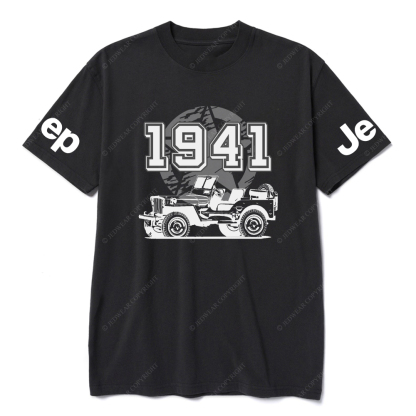 Vintage Military Star Since 1941 Hand Painted 4x4 JP T-Shirt