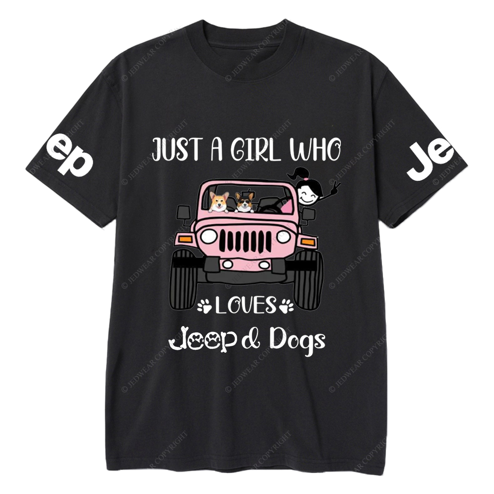 Just A Girl Who Love With Car And Dogs Jp T-Shirt