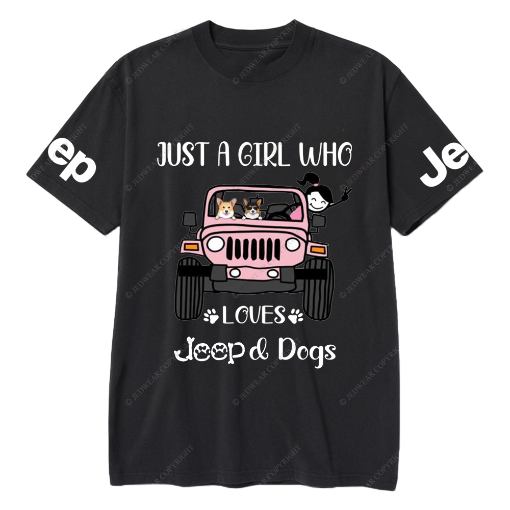 Just A Girl Who Love With Car And Dogs Jp T-Shirt