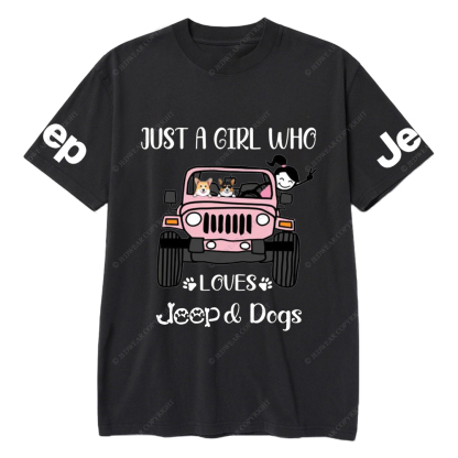 Just A Girl Who Love With Car And Dogs Jp T-Shirt