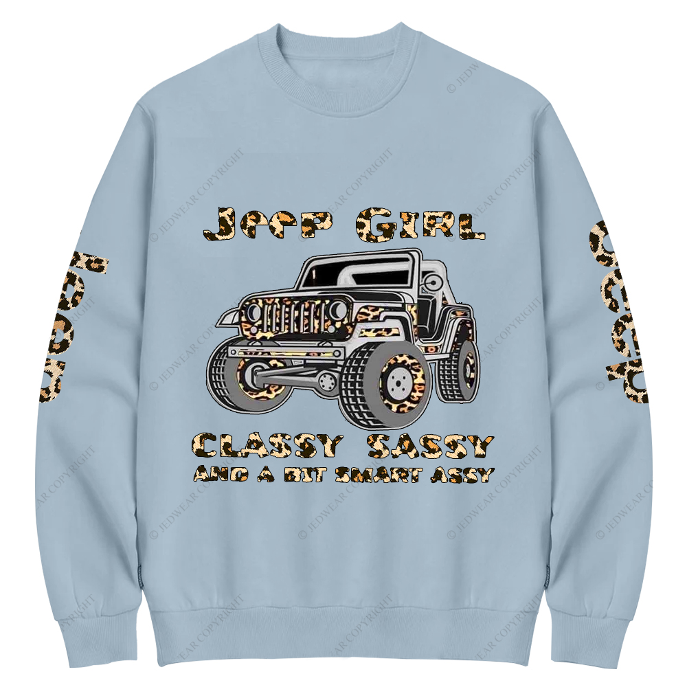 Classy Sassy And A Bit Smart Assy Leopard Print Jp Crew Neck Sweatshirt