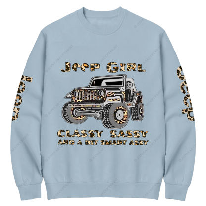 Classy Sassy And A Bit Smart Assy Leopard Print Jp Crew Neck Sweatshirt