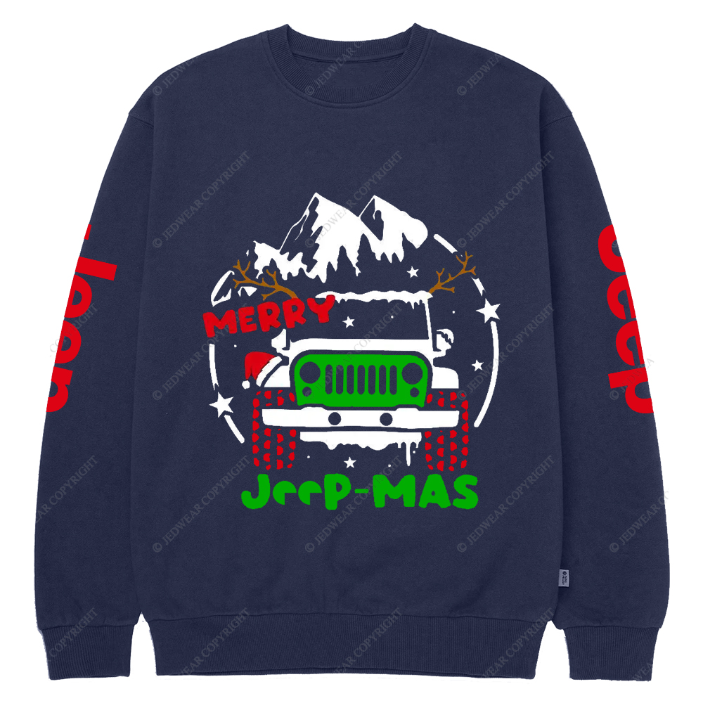 Merry Christmas Mountain Snow Jp Crew Neck Sweatshirt