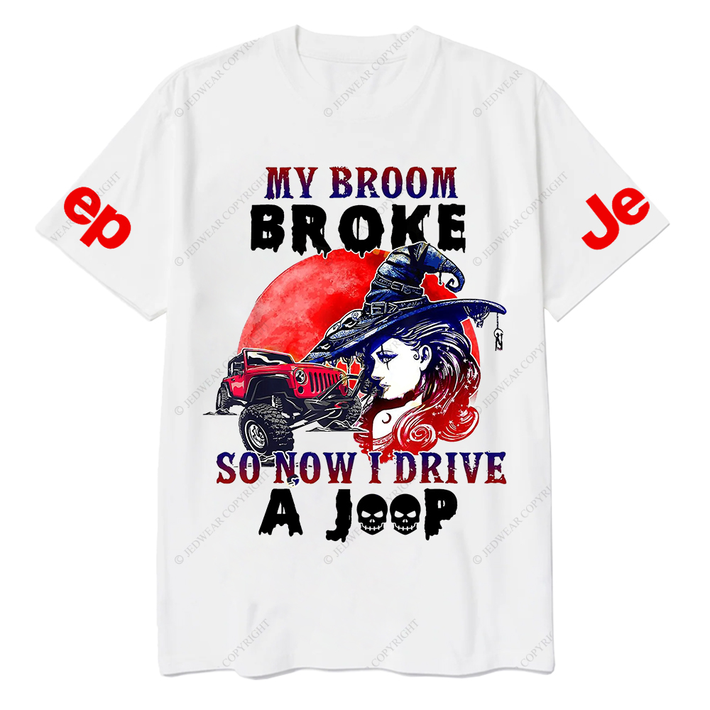 Halloween My Broom Broke So Now I Drive Car Jp T-Shirt