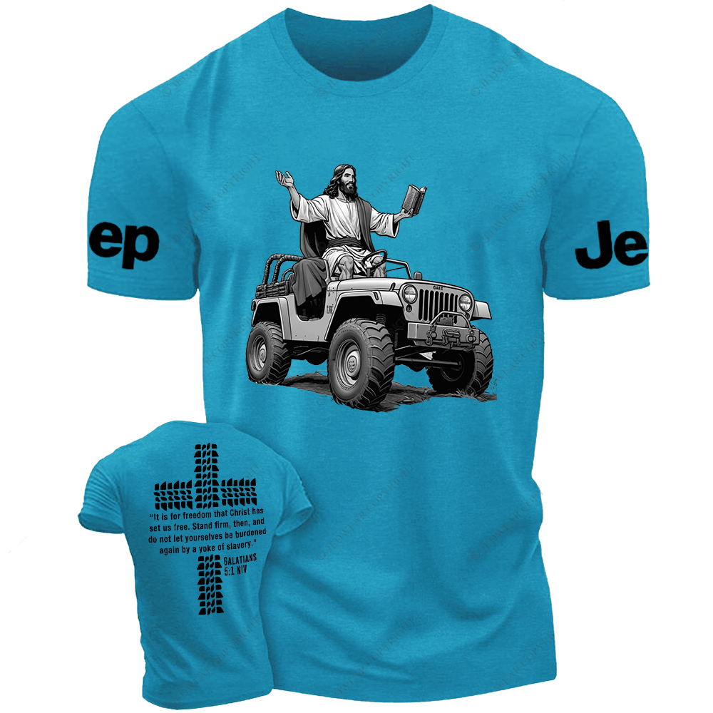 Galatians 5:1 NIV Religion Cross Jesus Bible Wheelmarks Psalm Jp T-Shirt