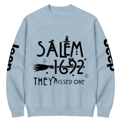 Salem 1692 Halloween Cap They Missed One Jp Crew Neck Sweatshirt