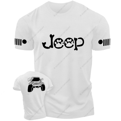 Dog And His Owner Waving From Car Jp T-Shirt