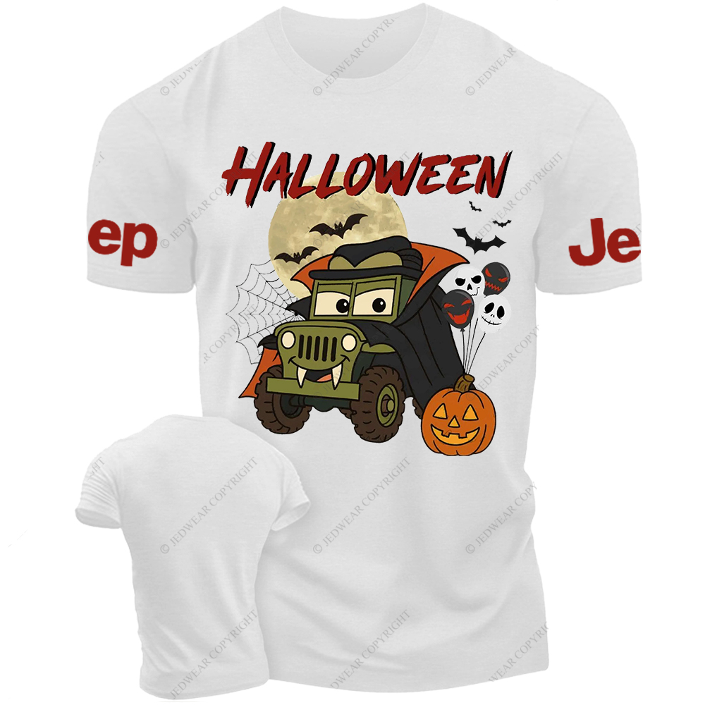 Funny Car Halloween Skull Bat Spider Web Jp T-Shirt