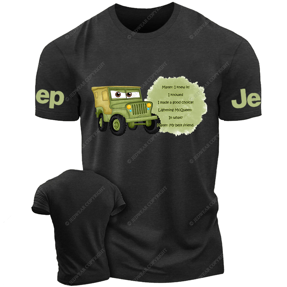 Sarge from Cars Mater And Lightning McQueen Cartoon Funny Jp T-Shirt