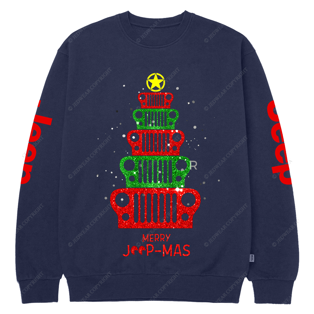 Merry Christmas Tree Jp Crew Neck Sweatshirt