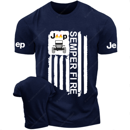 JP American Flag  Semper Fire JP T-Shirt