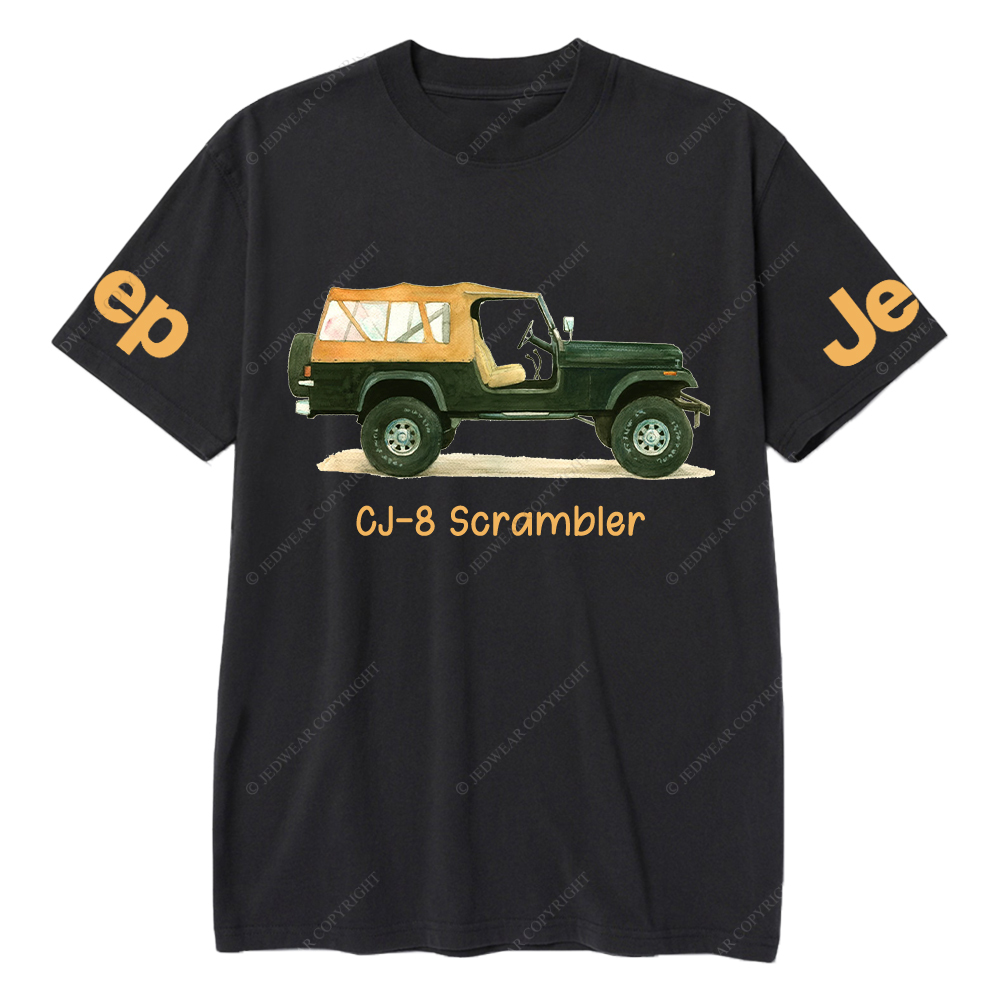 CJ-8 Scrambler Classic Willys Truck Cartoon Watercolor Jp T-Shirt