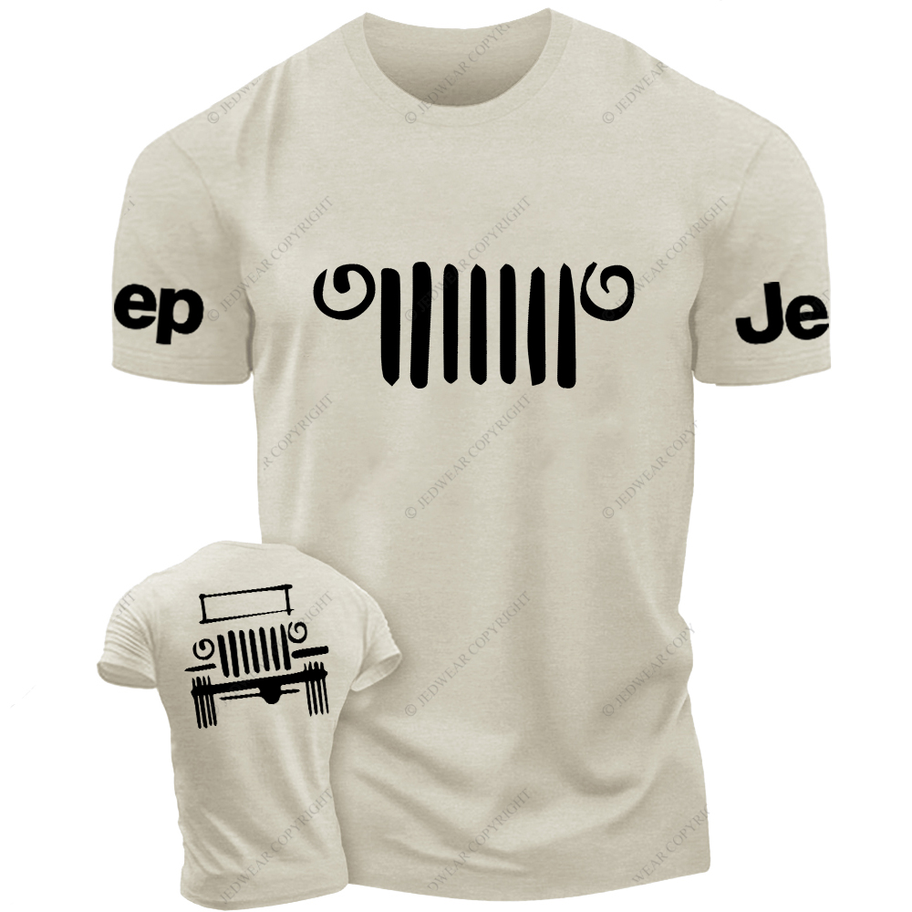Hand-Painted Line Drawing Off-Road Front And Rear Design Jp T-Shirt