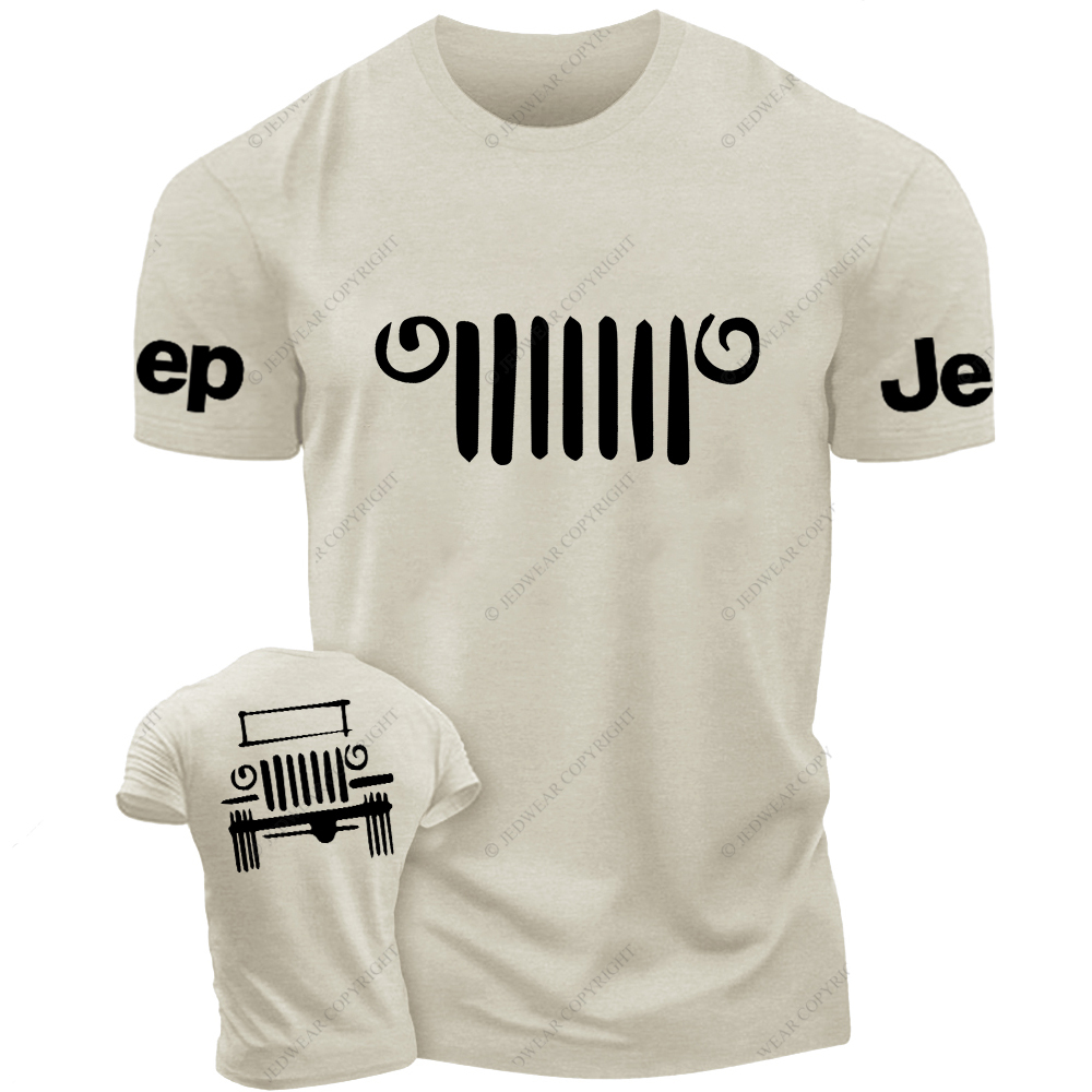 Hand-Painted Line Drawing Off-Road Front And Rear Design Jp T-Shirt