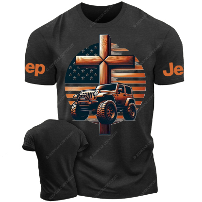 Religion Jesus American Flag Corss Jp T-Shirt