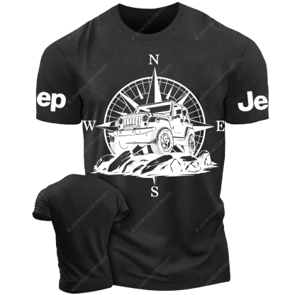 Mountain Compass Silhouette Black And White Sketch Jp T-Shirt