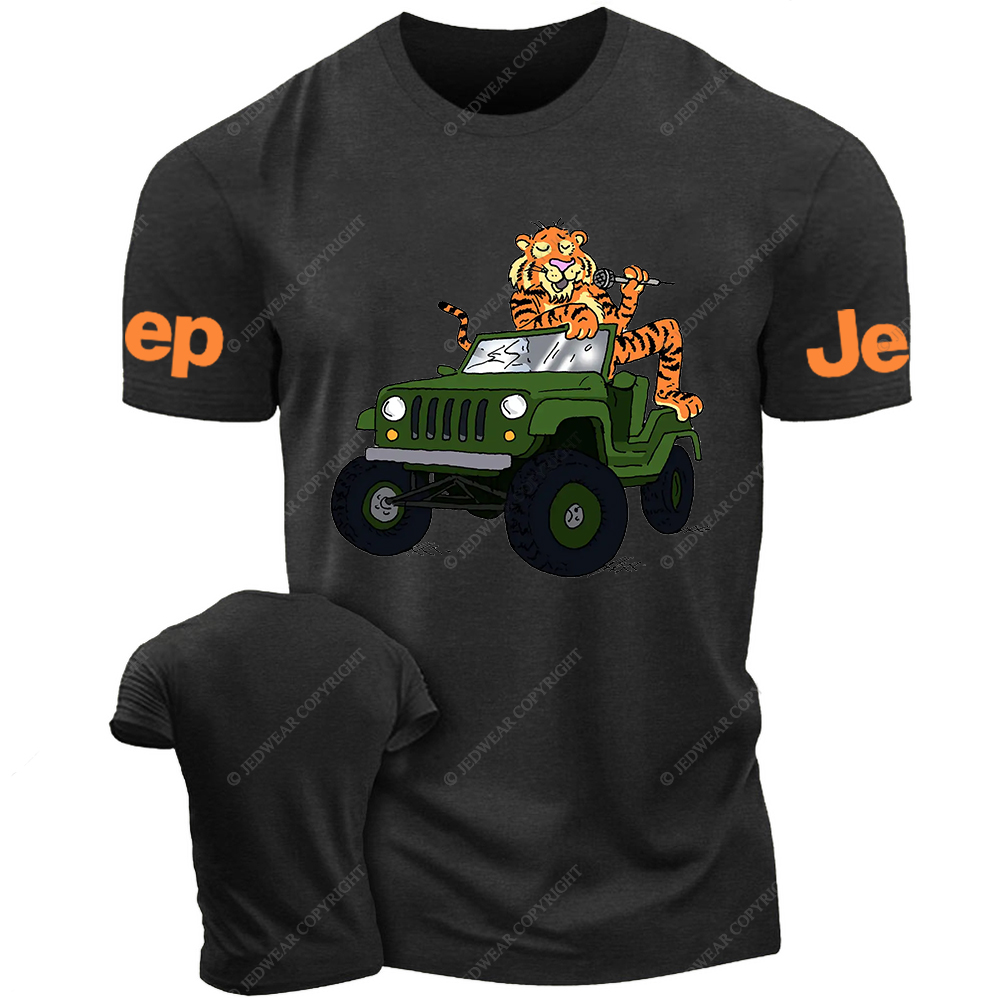 Cartoon Tiger Singing In The Car Jp T-Shirt