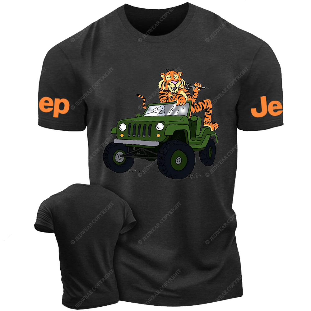 Cartoon Tiger Singing In The Car Jp T-Shirt