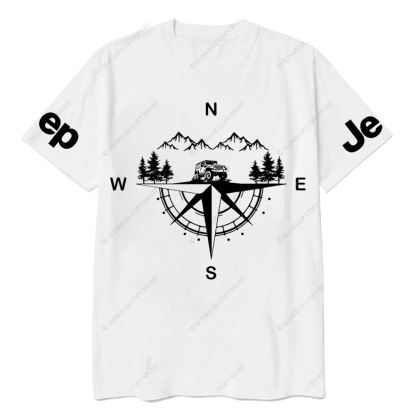 Compass Mountains And Trees Jp T-Shirt