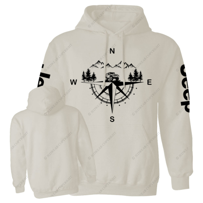 Compass Mountains And Trees Jp Casual Hoodie