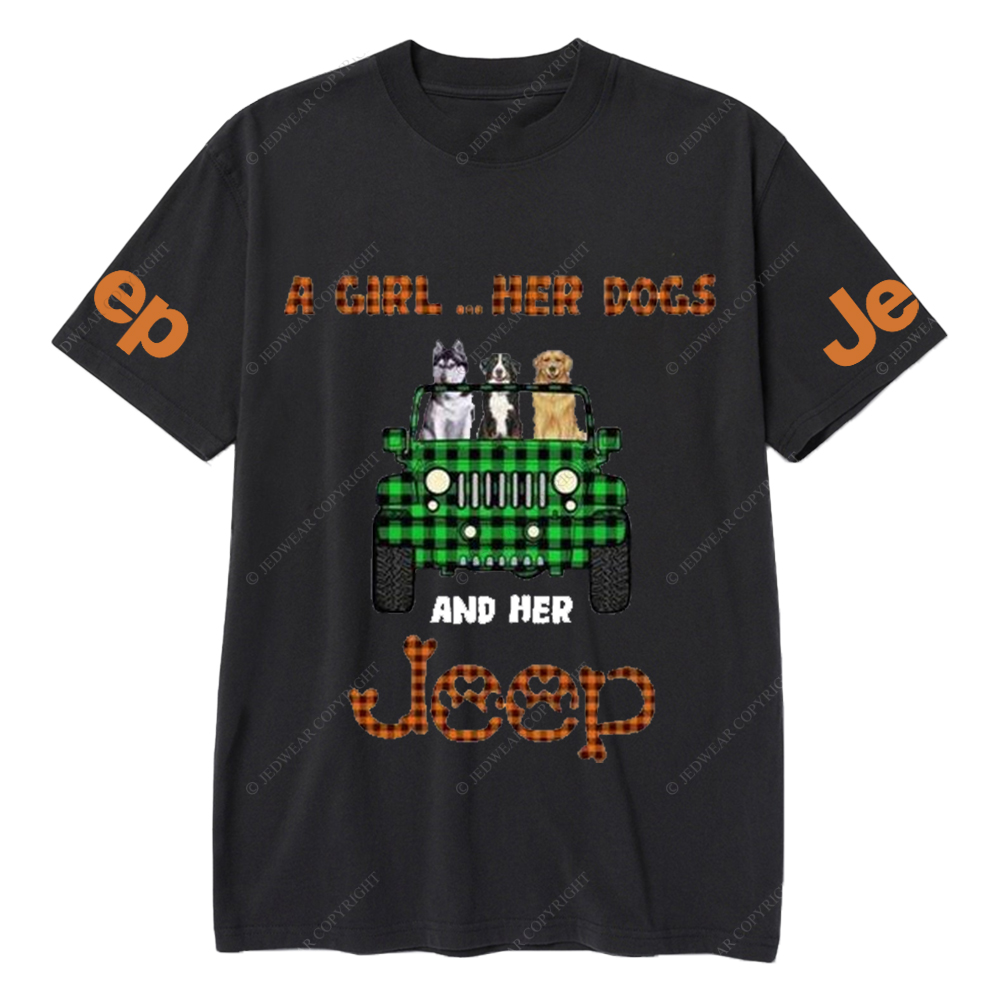 A Girl Her Dog And Her Car Jp T-Shirt