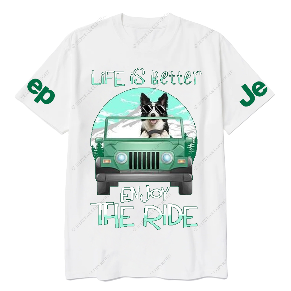 Husky Pet Dog Enjoy The Ride Life Is Better Jp T-Shirt