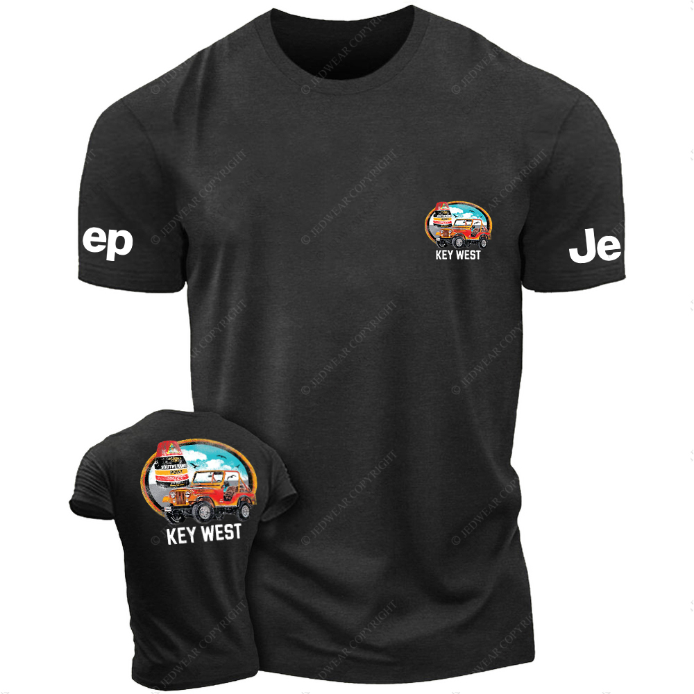 Hawaii Key West Four-wheeler On The Seaside Seagulls Blue Sky JP T-Shirt