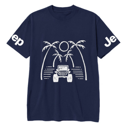 Jp Casual Palm Tree Hand-Painted Print T-shirt
