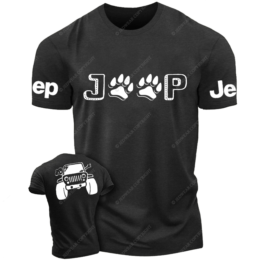 Dog And His Owner Waving From Car Jp T-Shirt