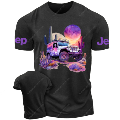 Purple Car Desert Sunset Jp T-Shirt
