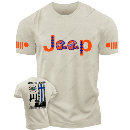 Florida Gators Stand For The Flag Kneel For The Cross Gator Nation Jp T-Shirt