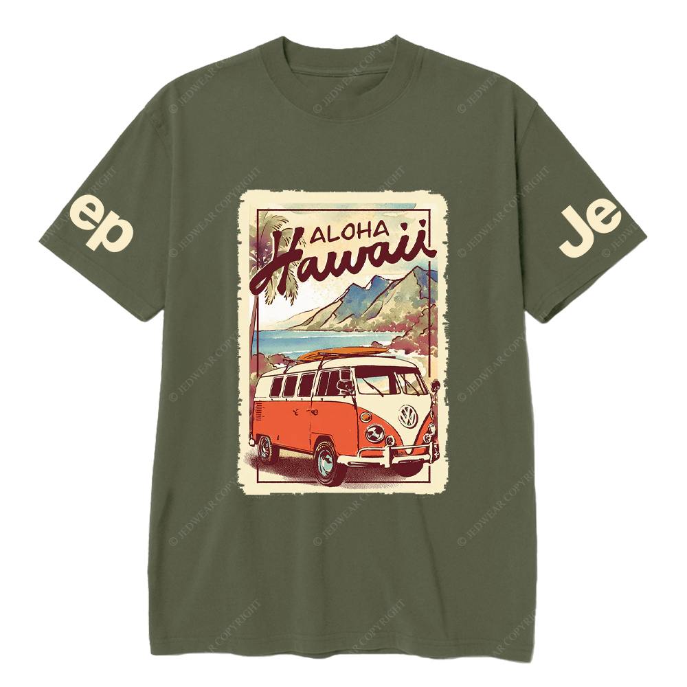 Hawaii Aloho  Mountains Water Palm Trees JP T-Shirt