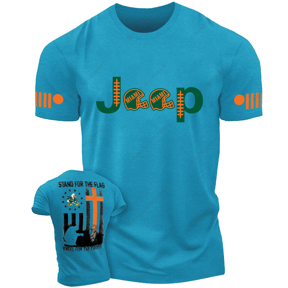 Miami Stand For The Flag Kneel For The Cross Gator Nation Religion Jp T-Shirt
