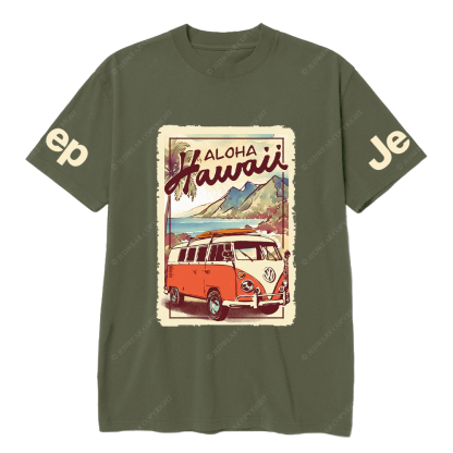 Hawaii Aloho  Mountains Water Palm Trees JP T-Shirt