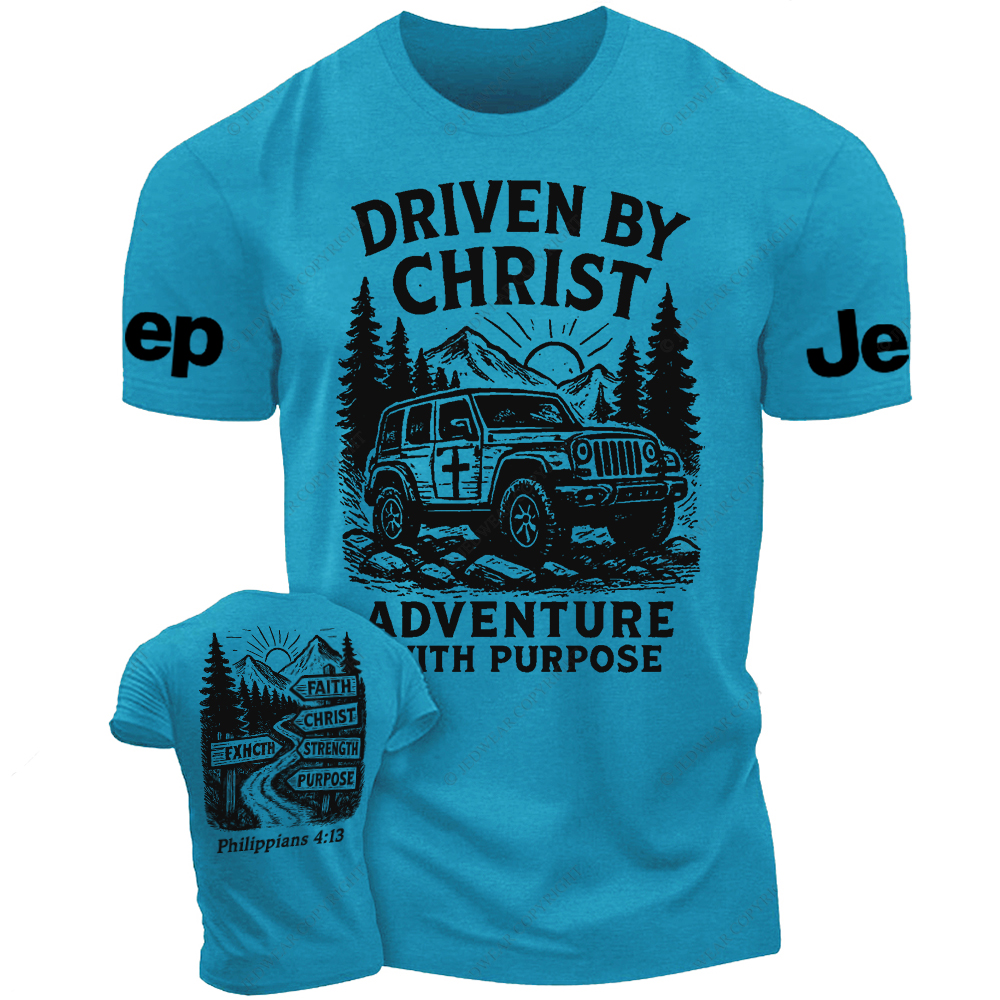 Religion Christ Adventure With Purpose And A Mountain Road With Signs Jp T-Shirt