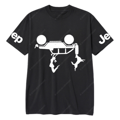 Girl And Dog Falling From 4 Door Jp T-Shirt
