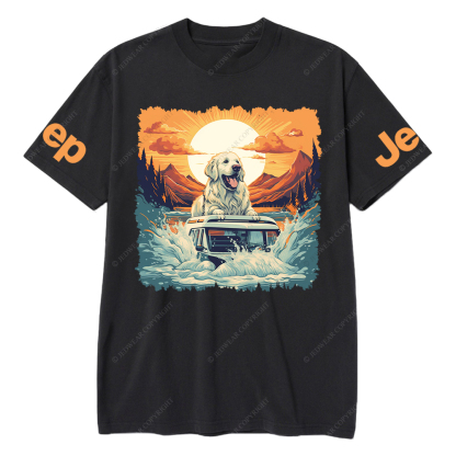 Pet Love Dog Sunset Wave Jp T-Shirt