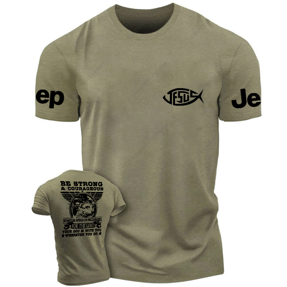 Religion Jesus Be Strong Courageous For The Lord Jp T-Shirt