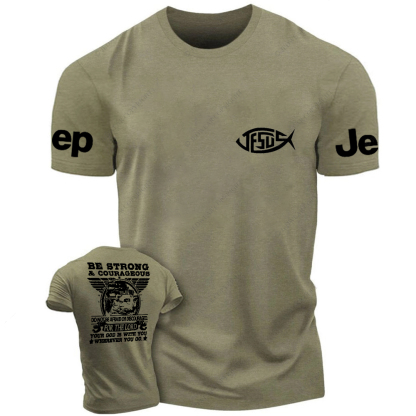 Religion Jesus Be Strong Courageous For The Lord Jp T-Shirt