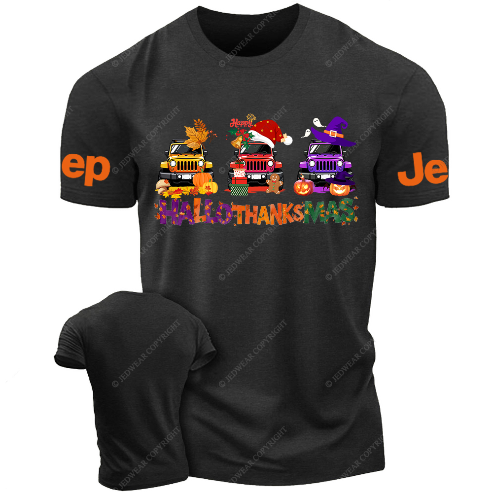 Happy Hallothanksmas Halloween Christmas Thanksgiving Jp T-Shirt