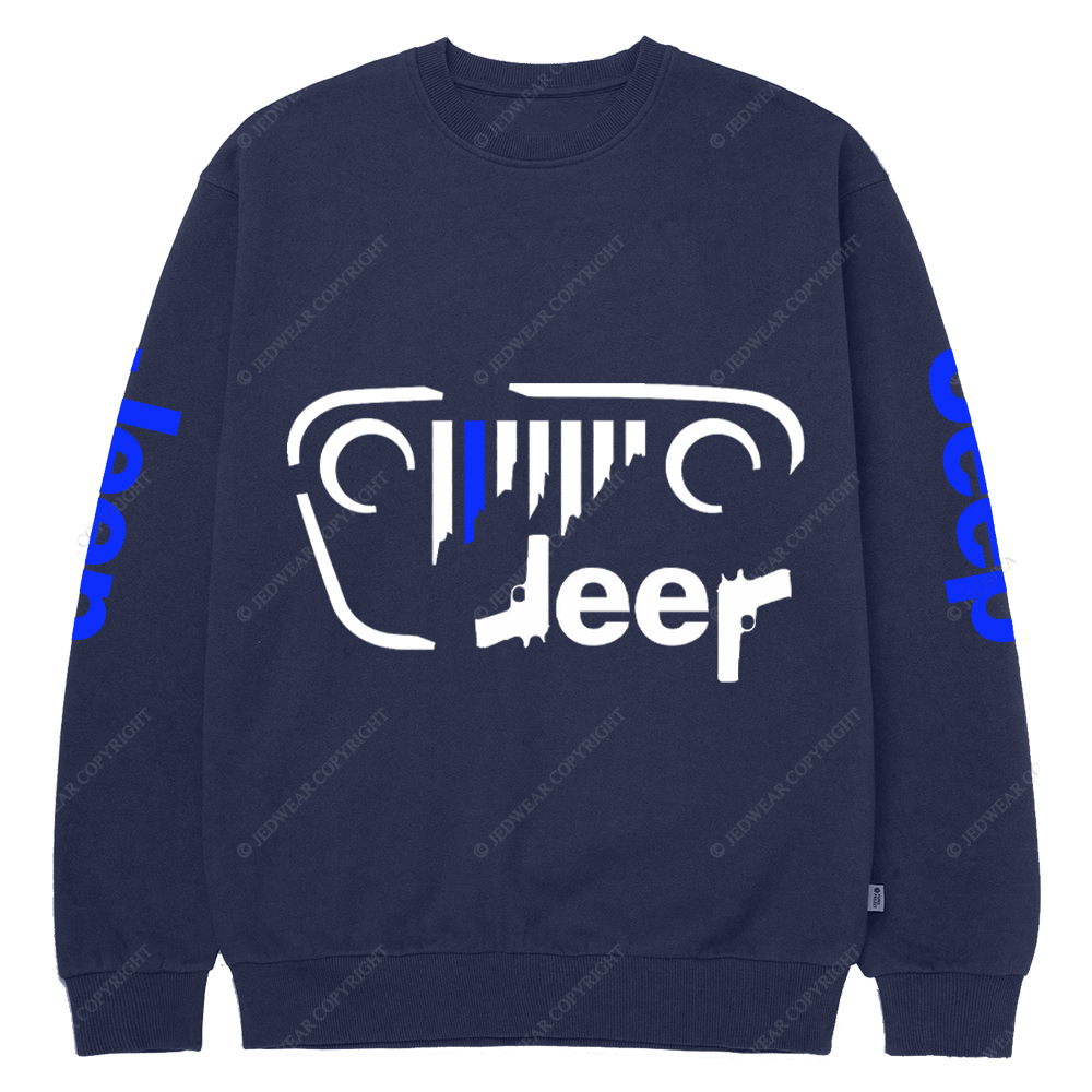 Police Cordon Gun The Blue Line Jp Crew Neck Sweatshirt