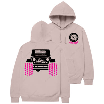 Pink Tire Offroad Adventure Jp Casual Hoodie