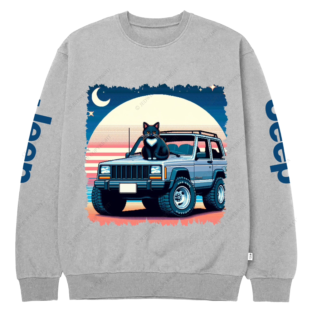 The Cat Sit On The Cherokee XJ Jp Casual Hoodie