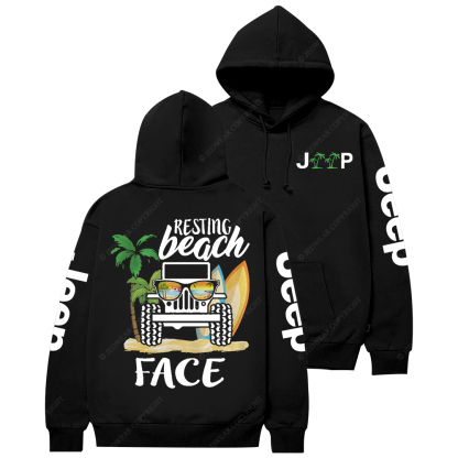 Resting Beach Face Surf Jp Casual Hoodie